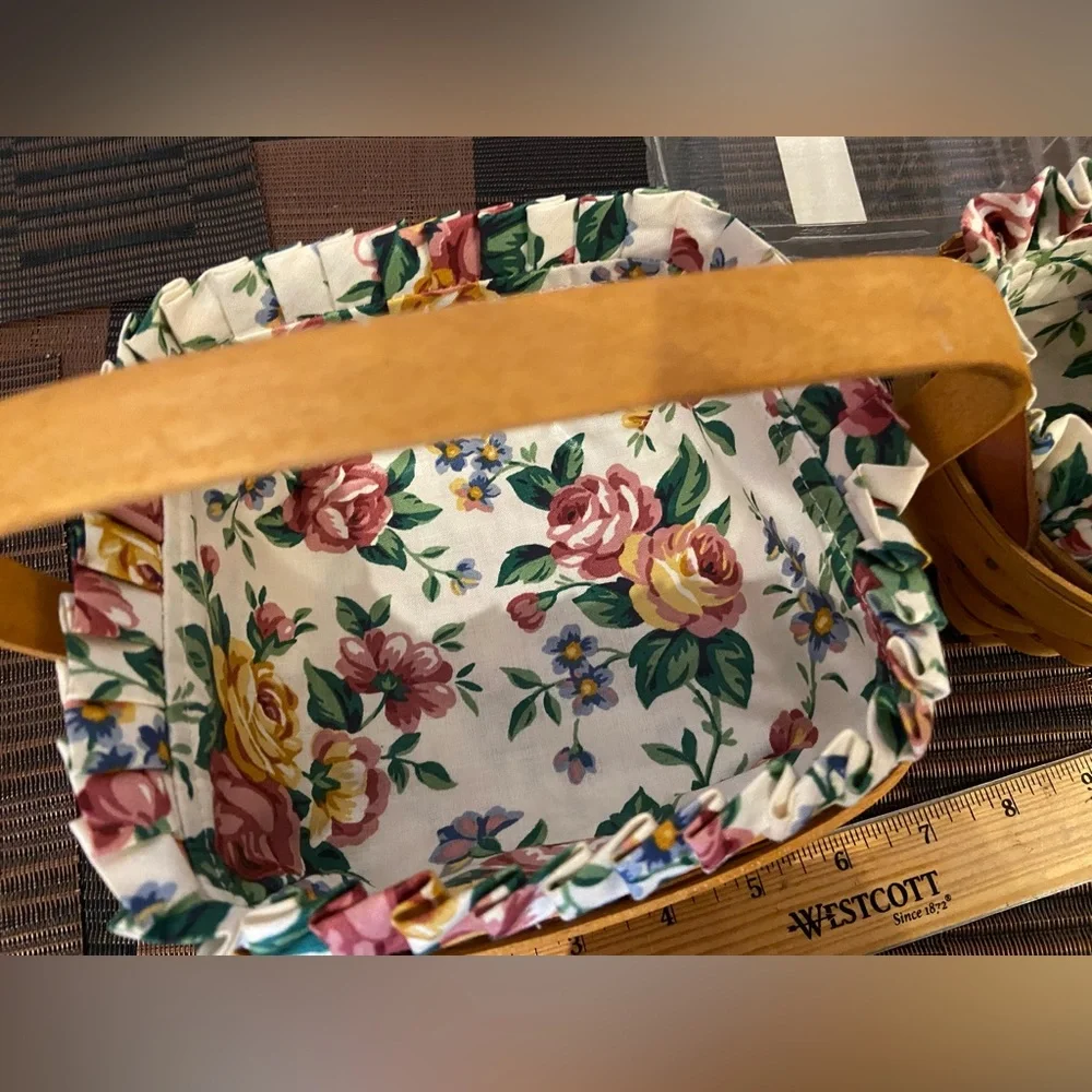 Vintage Longaberger baskets, floral theme liners